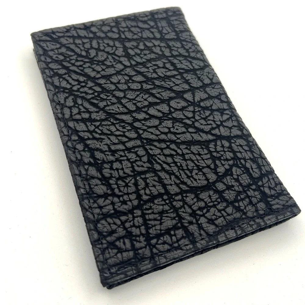 Creightons‎ Black Elephant Hide Vitron Leather Notepad Folio Organizer Business